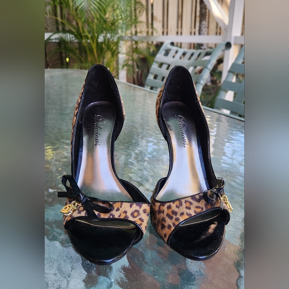 Leopard Print Dior Open-Toe Pumps